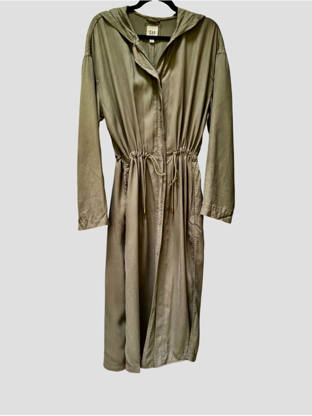 GAP Hooded Utility Jacket | Olive Green Lyocell | Size Small